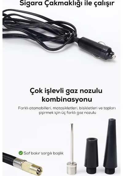 Honda Civic Lastik Hava Kompresörü - Çakmaklık Girişli Göstergeli Metal Gövdeli Oto Şişirme Pompası