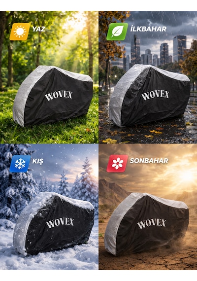 Wovex Honda Forza 250 Nss250 Motosiklet Branda Gri-siyah Kombinasyonlu Topcase Uyumlu Motor Brandası