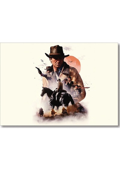 Cakasepetim Red Dead Redemption Kompozisyon Ahşap Mdf Tablo
