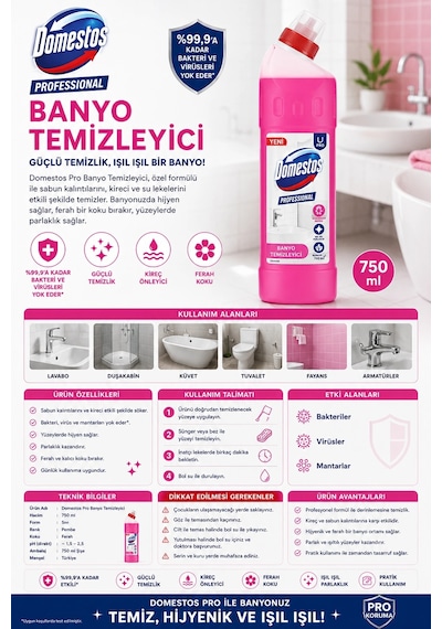 Domestos Pro Banyo Temizleyici 750 Ml.