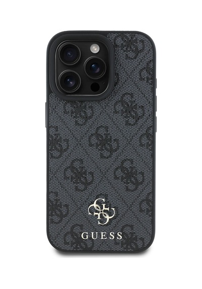 Apple iPhone 16 Pro Uyumlu Kılıf Guess Lisanslı Magsafe Şarj Özellikli Small 4g Classic Kapak Siyah