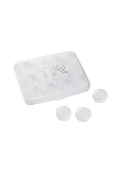 Tyr Yumuşak Silikon 12'li Paket Şeffaf Yüzücü Kulak Tıkaçları Şeffaf