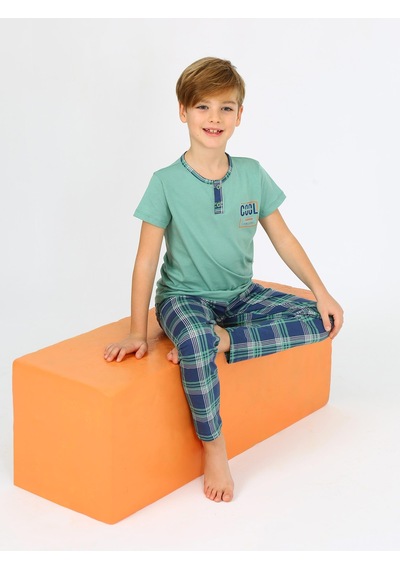 Vitmo Erkek Çocuk Kısa Kollu %100 Pamuklu Düğme Detaylı Cool Boy Pijama Takımı ÇAĞLA Çağla Yeşili Vitmo Erkek Çocuk Kısa Kollu %100 Pamuklu Düğme Detaylı Cool Boy Pijama Takımı ÇAĞLA Çağla Yeşili
