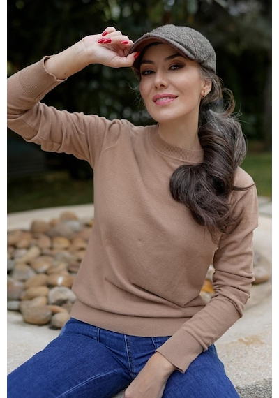 Styleboom X Peraluna Chelsea Pullover Bisiklet Yaka Standart Kesim Kadın Triko Kazak - Camel-camel Camel Styleboom X Peraluna Chelsea Pullover Bisiklet Yaka Standart Kesim Kadın Triko Kazak - Camel-camel Camel