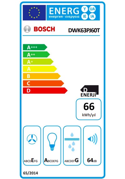 Bosch DWK63PJ60T Serie 2 60 CM Duvar Tipi Davlumbaz