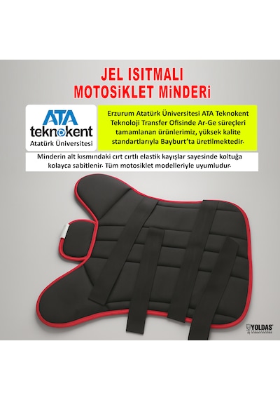 Yoldaş Jel Isıtmalı Motosiklet Koltuk Minderi 1 Yıl Garanti 15 Saniye Hızlı Isınma