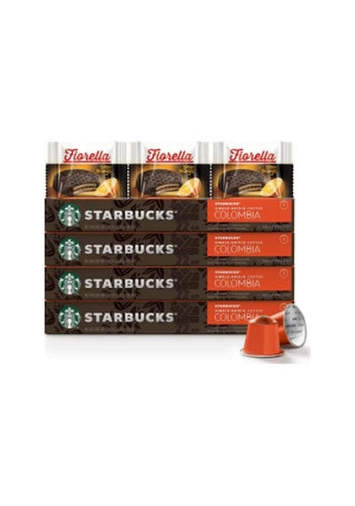 Starbucks Nespresso Uyumlu Single Origin Colombia Kapsül Kahve 4 x 10'lu + Fiorella 3 x 20 G