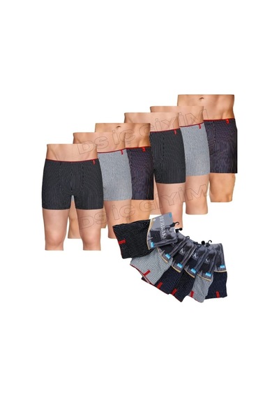 Berrak 4433 Erkek Çok Renkli Çizgili Sport Boxer 12 Adet