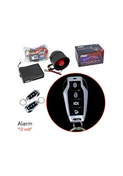 Pmx Alarm 12v 4 Tuşlu Siyah-krom Kumandalı Pmx613