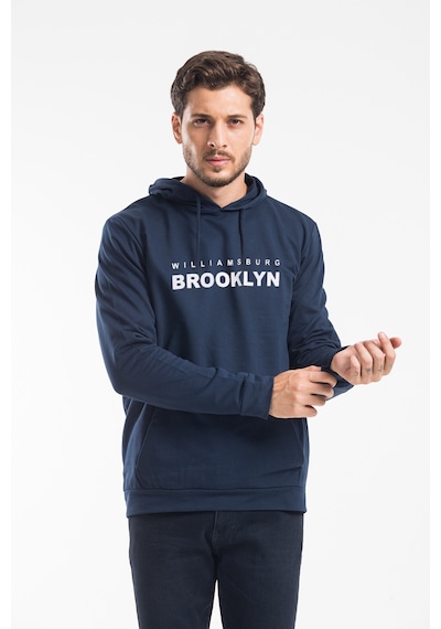 Erkek Kapşonlu Rahat Kalıp İnce Wıllamsburg Brooklyn Baskılı Swetashırt Spr24sw123 NAVY Erkek Kapşonlu Rahat Kalıp İnce Wıllamsburg Brooklyn Baskılı Swetashırt Spr24sw123 NAVY