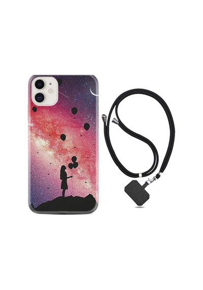 Apple iPhone Uyumlu Iphone 13 Kılıf Desenli Silikon Boyun Askılı Flowers Cat 2 1349