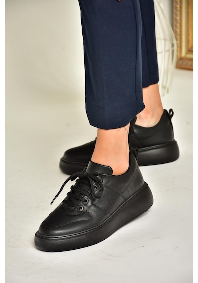 Fox Shoes T274148309 Siyah/siyah Spor Ayakkabı Sneakers Siyah/siyah-suni Deri Siyah