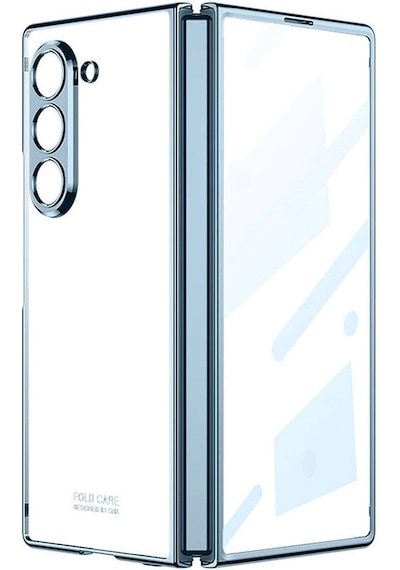 Galaxy Uyumlu Z Fold 6 Kılıf Zore Full Camlı Kıpta Kapak Mavi