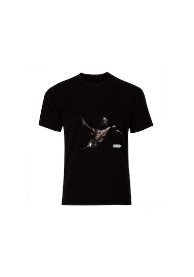 Stoned&Fame Utopia Travis Scott Baskılı Unisex %100 Pamuk Siyah T-shirt SIYAH Siyah