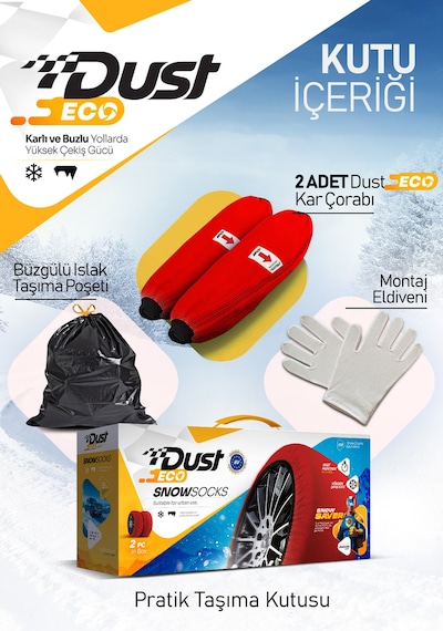 Eco Kar Çorabı Oto Lastik Kar Zinciri Çorabı L