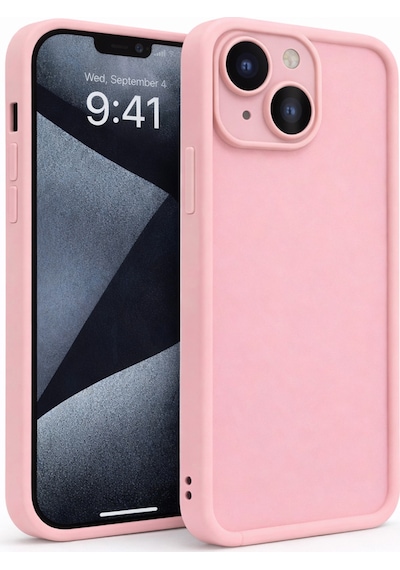 Apple Uyumlu iPhone 15 Kamera Çıkıntılı Mat Silikon Telefon Kılıfı Pembe