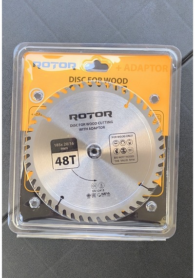 Ahşap Kesme Diski Rotor 185 20/16 Adaptörlü 48t