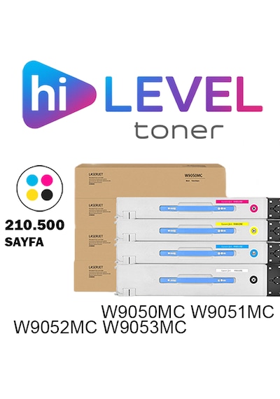 Ht-w9050-set, Hilevel Toner Ht-w9050-set Hp E87640 210.5k 4 Renk Cmyk Muadil Toner