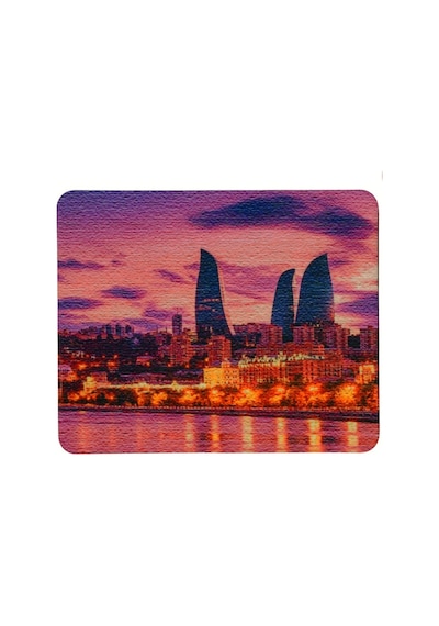 Baku Flame Towers Desenli Kaymaz Taban Optik Bilgisayar Notebook Mouse Pad Maus Ped 17,5x21,5cm