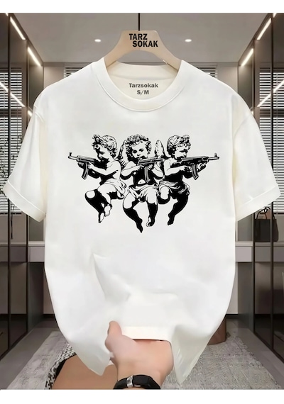 Tarzsokak Unisex No Real T-shirt Beyaz