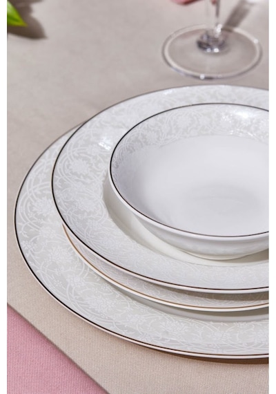 Karaca  Elegance Bone Nola 24 Parça 6 Kişilik Yemek Takımı