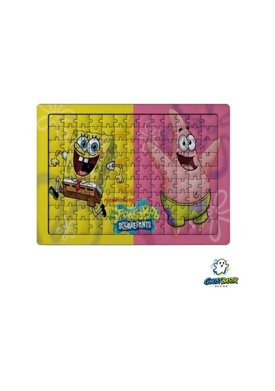 Ghostbastır Design Sünger Bob Ve Patrick 99 Parça Ayaklı Puzzle Dekoratif Çocuk Yapbozu 0201