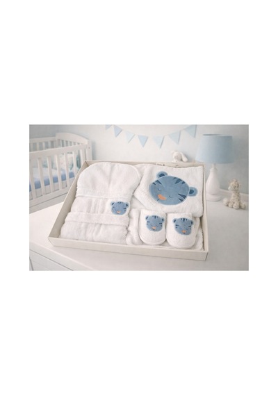 My Baby Kumsal % 100 Pamuk 0 - 24 Ay Sevimli Kaplan Kutu İçerisin De 30056 Mavi 0-2 Yaş