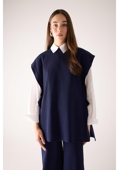 Defacto Regular Fit Süveter Y1323AZ23AUNV134 Lacivert