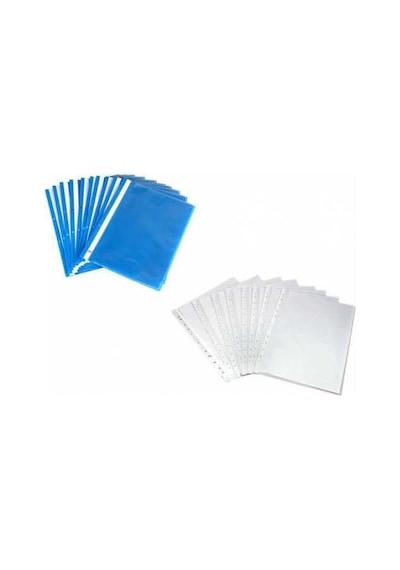 Telli Dosya Mavi 50 Adet + 2 Paket Poşet Dosya 100 Lü Paket