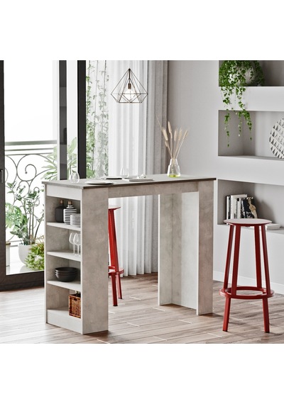 Yurudesign Style Bar Masası Mutfak Yemek Masası Beton-Taş St1-Gt