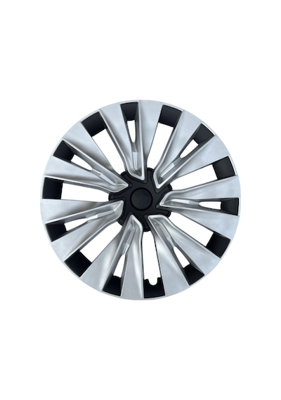 Red Lion Parts Tesla Model Y Legacy 2023-2025 Uyumlu 19 İnç Uberturbine Stil Jant Kapağı Seti - Gümüş & Siyah