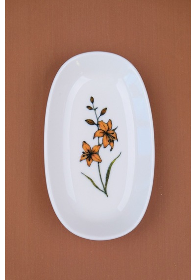 Tabak Evi Porselen Azelya Oval Kayık Tabak 15x8,5x2cm Tekli Krem