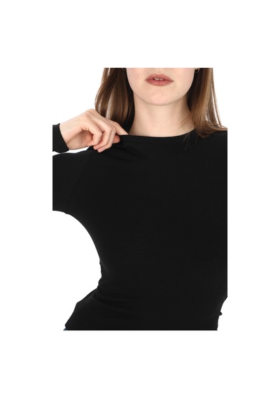 Likralı Pamuk Tişört-slim Fit-siyah Siyah