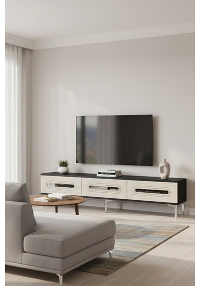 Tsa1806ats - Rany Tsa180 Tv Stand, Tv Sehpası Ve Tv Ünitesi Antrasit-traverten-sılver 180cm Tsa1806ats - Rany Tsa180 Tv Stand, Tv Sehpası Ve Tv Ünitesi Antrasit-traverten-sılver 180cm