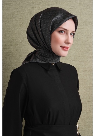 Armine Sura İpek Eşarp 2026-2027 - Sonbahar Kış-asm9625 Antrasit