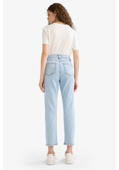 Defacto Mary Vintage Straight Fit Yüksek Bel Bilek Boy Jean Yıkamalı Pantolon E9817ax25aunm39 Mavi
