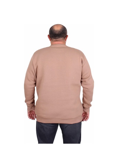 Moc Grande Mocgrande Erkek Büyük Beden Sıfır Yaka 3ip Sweat Black 24202 S.kahve