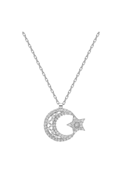 Modahilye - 925 Ayar Gümüş Ayyıldız Kolye Gümüş - Rodyum