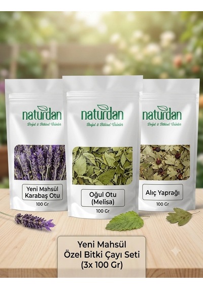 Saf 1.kalite Yeni Mahsül Karabaş Otu - Oğul Otu Melisa - Alıç Yaprağı 3x 100 Gr Set