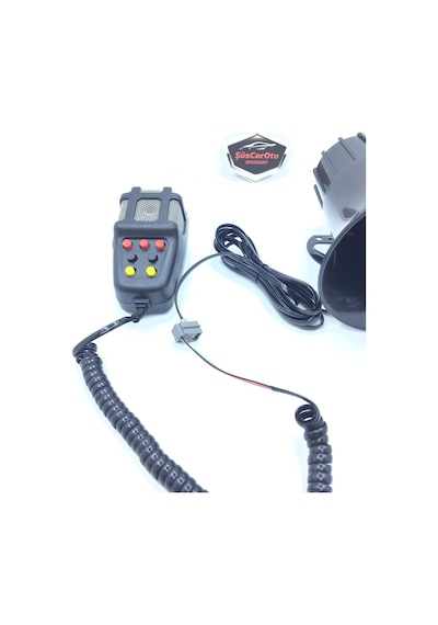 Tetra 7 Sesli Mikrofonlu Megafonlu 12V Güçlü Polis Sireni