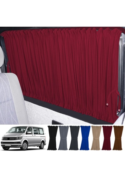 Pandami Volkswagen Transporter Caravelle T5/t6/t7 Kısa Şase 2003-2022 Uyumlu Bordo Raylı Oto Perde Takımı