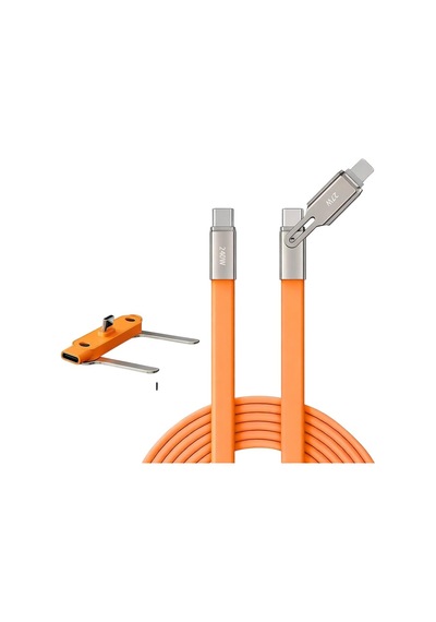240w 2'si 1 Arada Type-c Hızlı Şarj Kablosu 1.2m Standlı, Pd Destekli, Lightning Uyumlu Çok Fon Standart