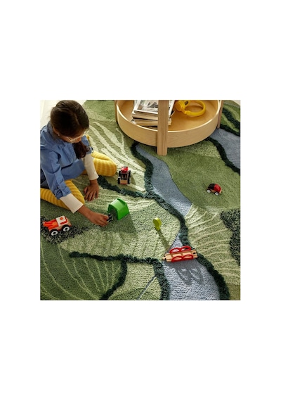 Ikea Grejsımojs Çocuk Oyun Halısı 153 X 215 Cm Yeşil - Siyah - Mavi Çok Renkli