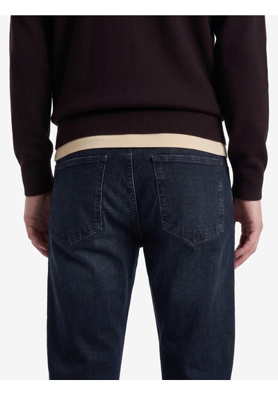 Koton Normal Bel Pamuklu Cepli Straight Jean Pantolon - Mark Jean Koyu İndigo 7wam40316nd