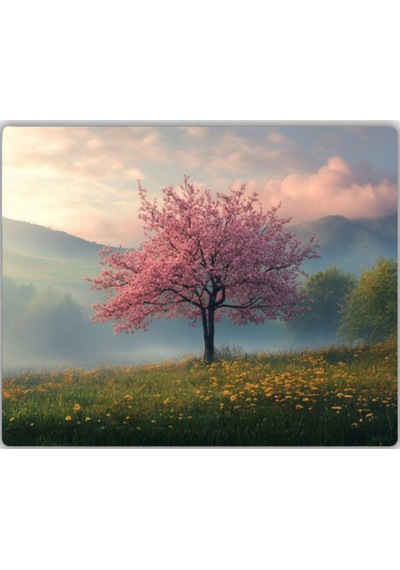 Pembe Ağaç Baskılı Mouse Pad 22x18 Cm