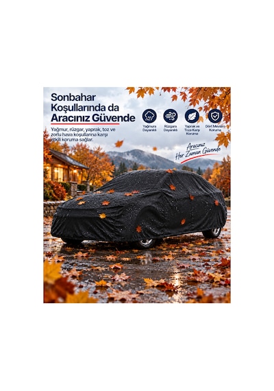 Ds 9 Sedan Uyumlu Siyah Araba Brandası Su Geçirmez 4 Mevsim Koruma