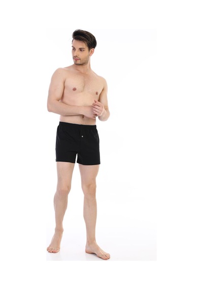 Çift Kaplan Erkek Penye Siyah Boxer 805 Siyah