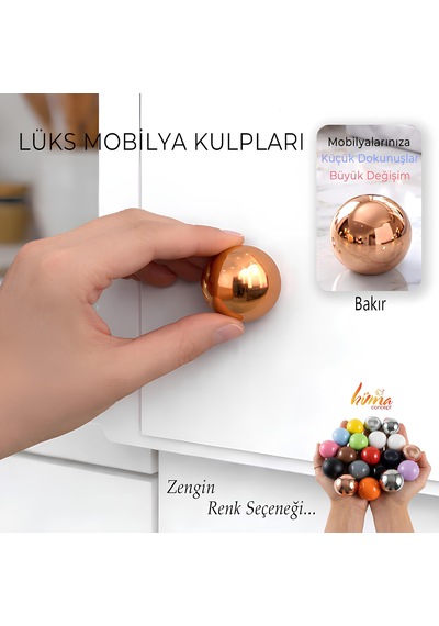 Sert Plastik Düğme Yuvarlak Top Bakır Dolap Mobilya Mutfak Dolabı Çekmece Kulbu Kulpu Kulplar
