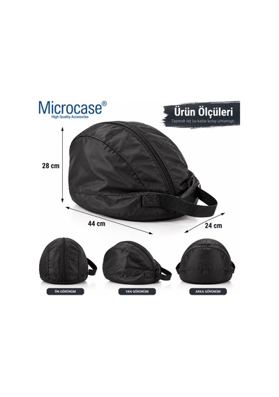 Tr Kask Taşıma Çantası Fermuarlı Geniş İç Hacimli Motosiklet Bisiklet Scooter Kask Çantası 44 X 28 X 24 Cm Al5 Genel