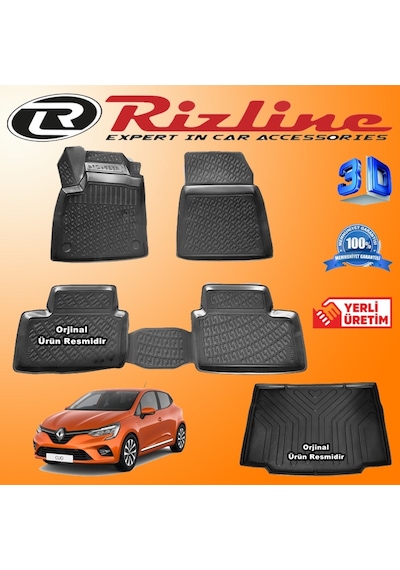 Clio 5 Hb 3D Paspas + Bagaj Havuzu 2020 Sonrası Set Rizline N11.4881